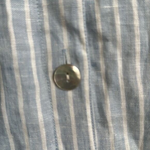 Soft Surroundings Striped Linen Shirt Dress S - Picture 5 of 7
